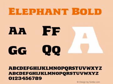 Elephant Bold Version 1.001图片样张