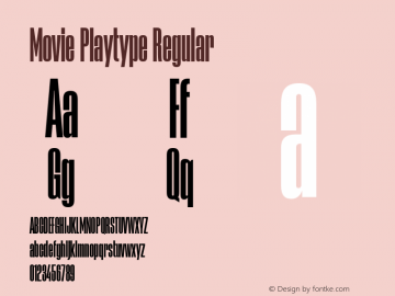 Movie Playtype Regular Version 1.001 Font Sample