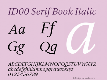 ID00 Serif Book Italic Version 1.001图片样张