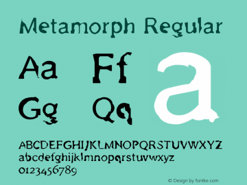 Metamorph Regular Unknown Font Sample