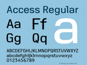 Access Regular Version 1.001 Font Sample