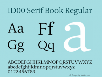 ID00 Serif Book Regular Version 1.001图片样张