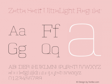 Zetta Serif UltraLight Regular Version 1.001图片样张