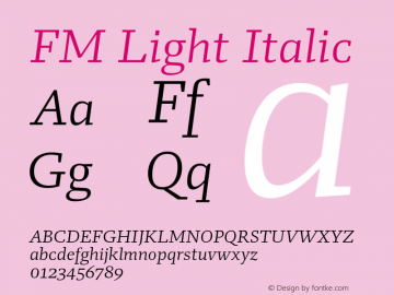 FM Light Italic Version 1.001图片样张