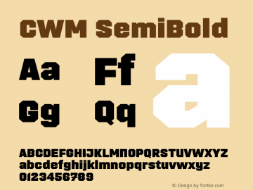 CWM SemiBold Version 1.001图片样张