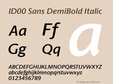 ID00 Sans DemiBold Italic Version 1.001图片样张