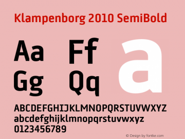 Klampenborg 2010 SemiBold Version 1.001 Font Sample