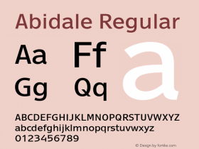 Abidale Regular Version 1.001图片样张