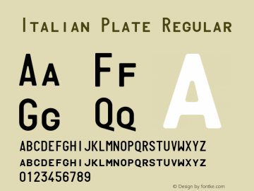 Italian Plate Regular Version 1.001 Font Sample