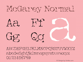 McGarey Normal 1.0 Fri Oct 15 18:21:14 1993 Font Sample