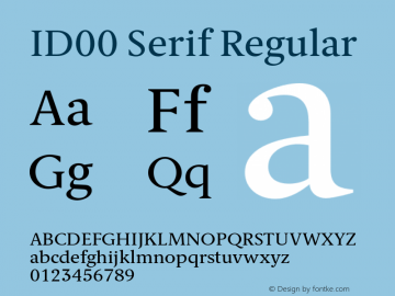 ID00 Serif Regular Version 1.001 Font Sample