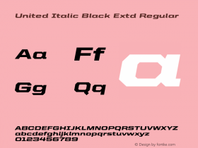 United Italic Black Extd Regular Version 1.101;PS 001.001;hotconv 1.0.38图片样张