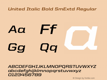 United Italic Bold SmExtd Regular Version 001.002图片样张