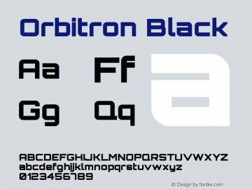 Orbitron Black 1.000 Font Sample