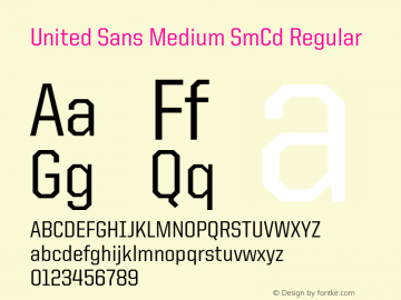United Sans Medium SmCd Regular Version 001.002 Font Sample
