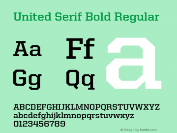 United Serif Bold Regular Version 001.002 Font Sample