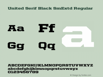 United Serif Black SmExtd Regular Version 001.002 Font Sample