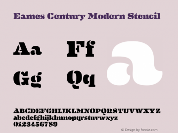 Eames Century Modern Stencil Version 1.003;PS 001.003;hotconv 1.0.57;makeotf.lib2.0.21895图片样张