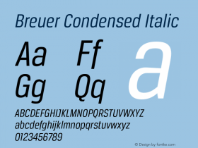 Breuer Condensed Italic Version 1.000图片样张