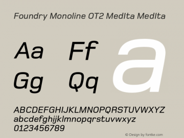 Foundry Monoline OT2 MedIta MedIta 001.000图片样张