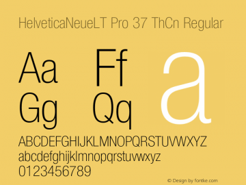 HelveticaNeueLT Pro 37 ThCn Regular Version 1.500;PS 001.005;hotconv 1.0.38 Font Sample