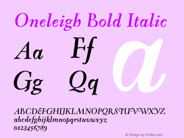 Oneleigh Bold Italic 001.000图片样张