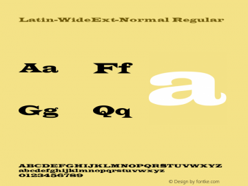 Latin-WideExt-Normal Regular Converted from F:\X\LATEXT-R.TF1 by ALLTYPE Font Sample