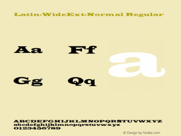 Latin-WideExt-Normal Regular Converted from C:\TT\LATEXT-R.TF1 by ALLTYPE Font Sample