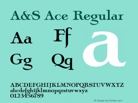 A&S Ace Regular Version 1.000 Font Sample