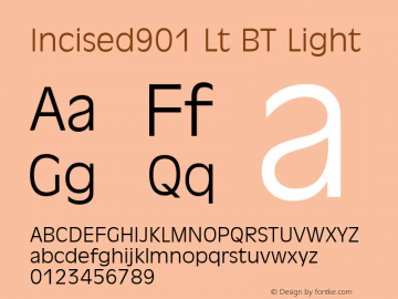 Incised901 Lt BT Light Version 2.001 mfgpctt 4.4图片样张