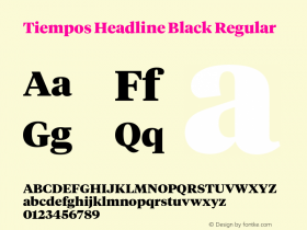 Tiempos Headline Black Regular Version 1.001;PS 1.001;hotconv 1.0.57;makeotf.lib2.0.21895 Font Sample