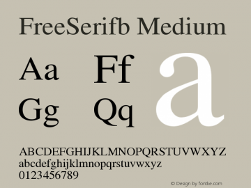 FreeSerifb Medium Version $Revision: 1.358 $ Font Sample
