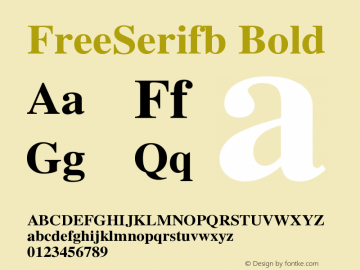 FreeSerifb Bold Version $Revision: 1.150 $ Font Sample