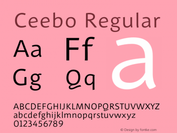 Ceebo Regular 001.000 Font Sample