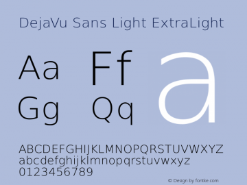 DejaVu Sans Light ExtraLight Version 2.33图片样张