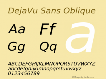 DejaVu Sans Oblique Version 2.33图片样张