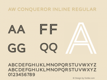 AW Conqueror Inline Regular Version 1.000 Font Sample