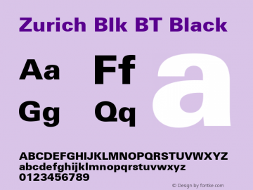 Zurich Blk BT Black mfgpctt-v1.87 Feb 11 1997图片样张