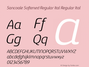 Sancoale Softened Regular Ital Regular Ital Version 1.000 Font Sample