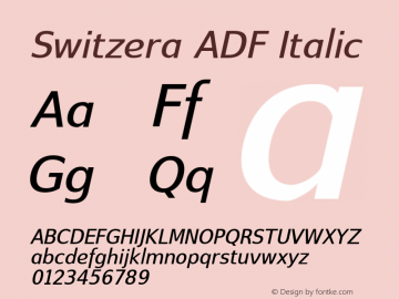 Switzera ADF Italic 001.005;FFEdit图片样张