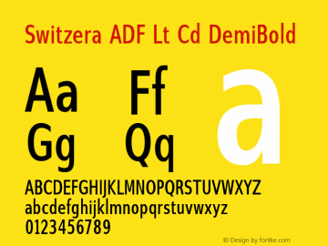 Switzera ADF Lt Cd DemiBold 001.005;FFEdit Font Sample