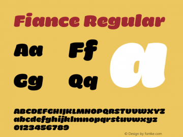 Fiance Regular Version 1.000 Font Sample