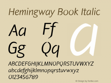 Hemingway Book Italic Version 1.000图片样张