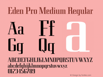Eden Pro Medium Regular Version 1.000 Font Sample