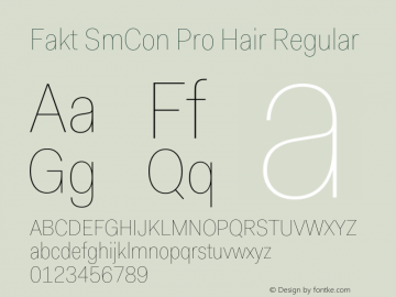 Fakt SmCon Pro Hair Regular Version 2.000;PS 1.000;hotconv 1.0.50;makeotf.lib2.0.16970 Font Sample