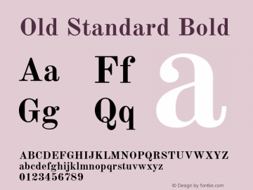 Old Standard Bold Version 2.2 Font Sample