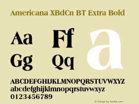 Americana XBdCn BT Extra Bold mfgpctt-v1.52 Tuesday, January 26, 1993 2:12:39 pm (EST)图片样张