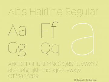 Altis Hairline Regular Version 1.000图片样张