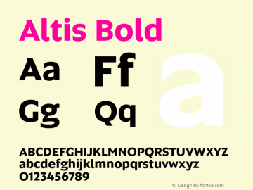 Altis Bold Version 1.000 Font Sample