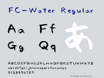 FC-Water Regular Version 3.1 Font Sample